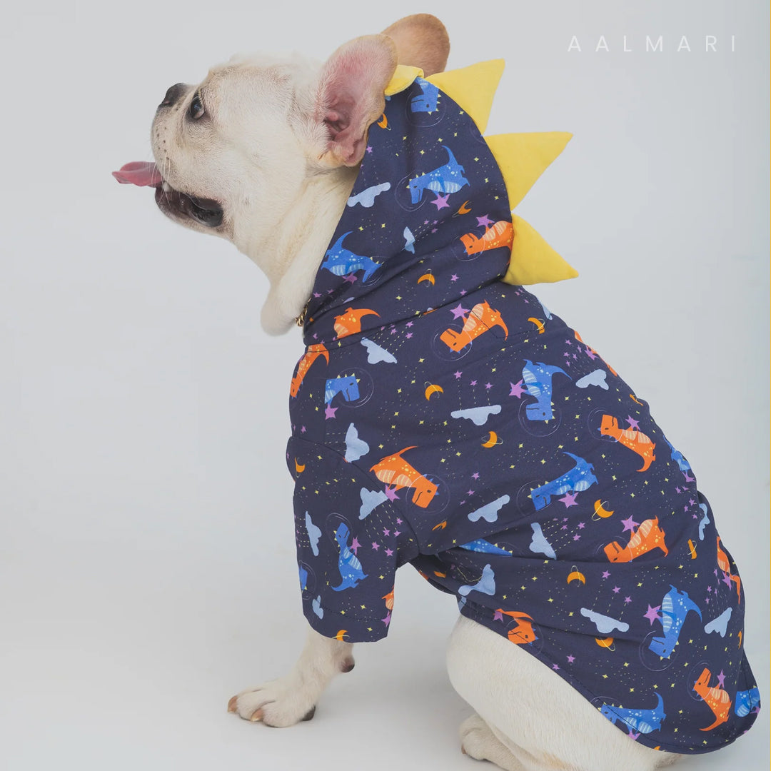 Space Dino With Spike Hoodie Nightsuit