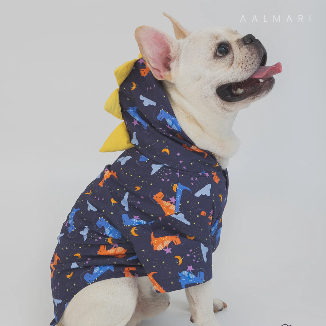 Space Dino With Spike Hoodie Nightsuit