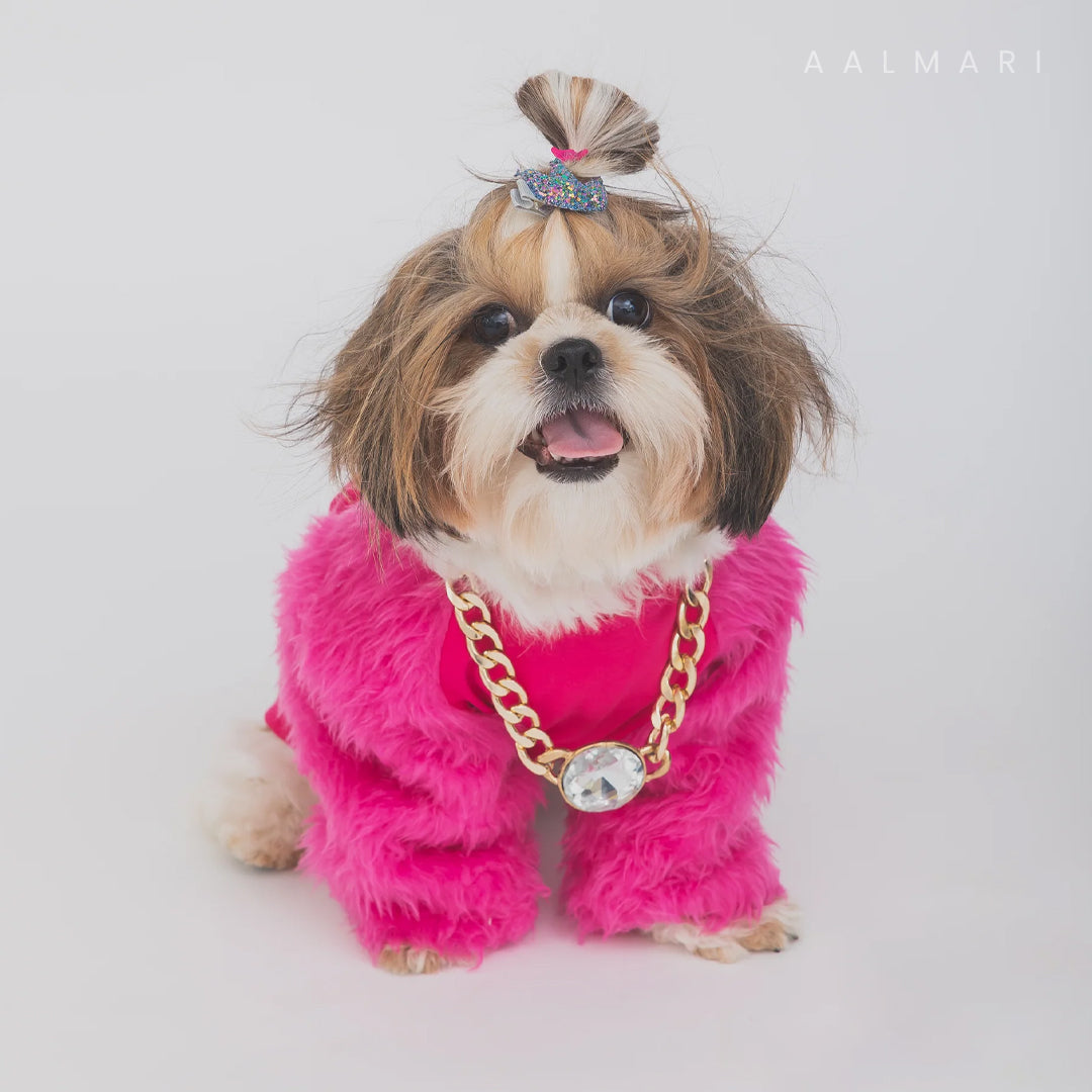 Pink furcoat T-shirt for pets