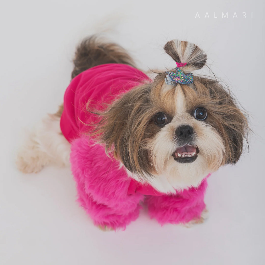 Pink furcoat T-shirt for pets
