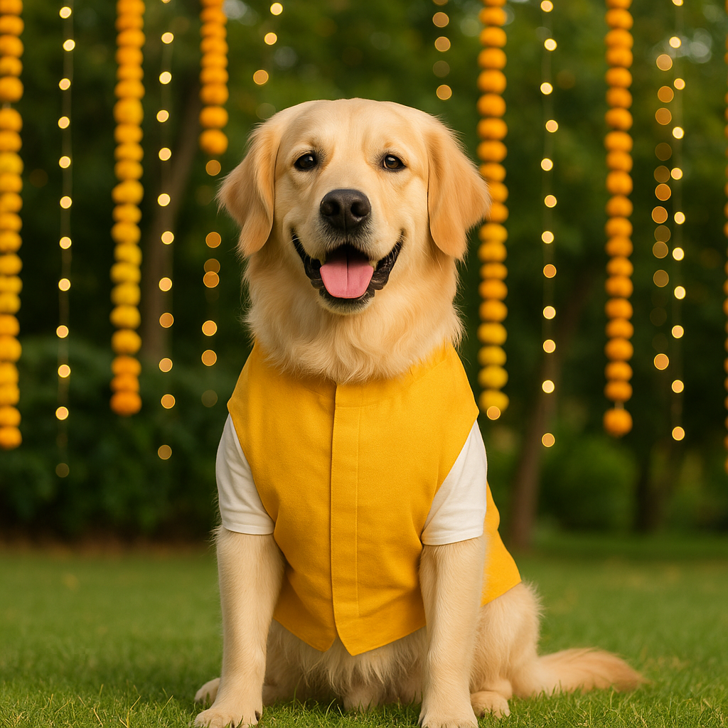 Festive Paw Combo – Kurta & Name Tag for Dogs