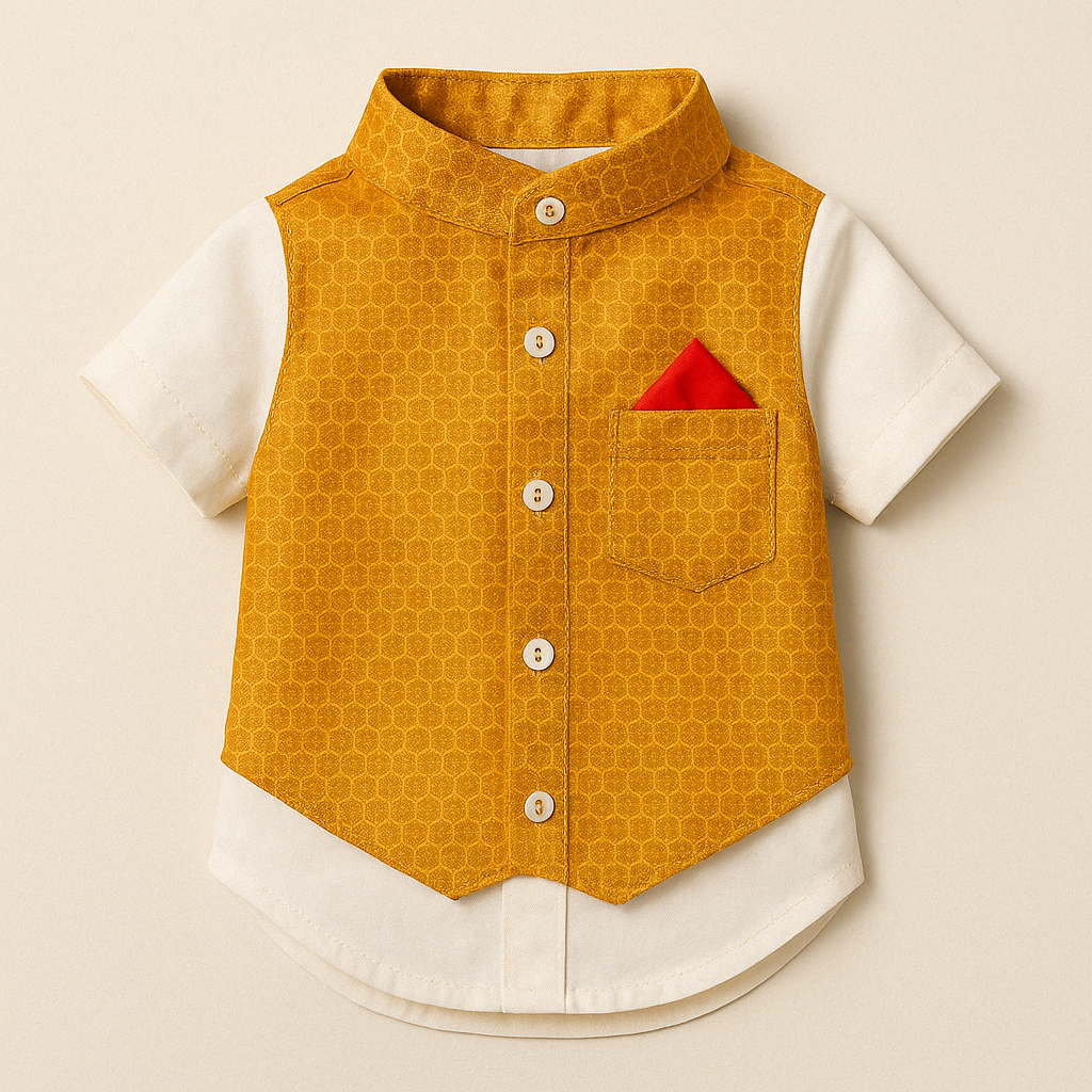 Festive Paw Combo – Kurta & Name Tag for Dogs