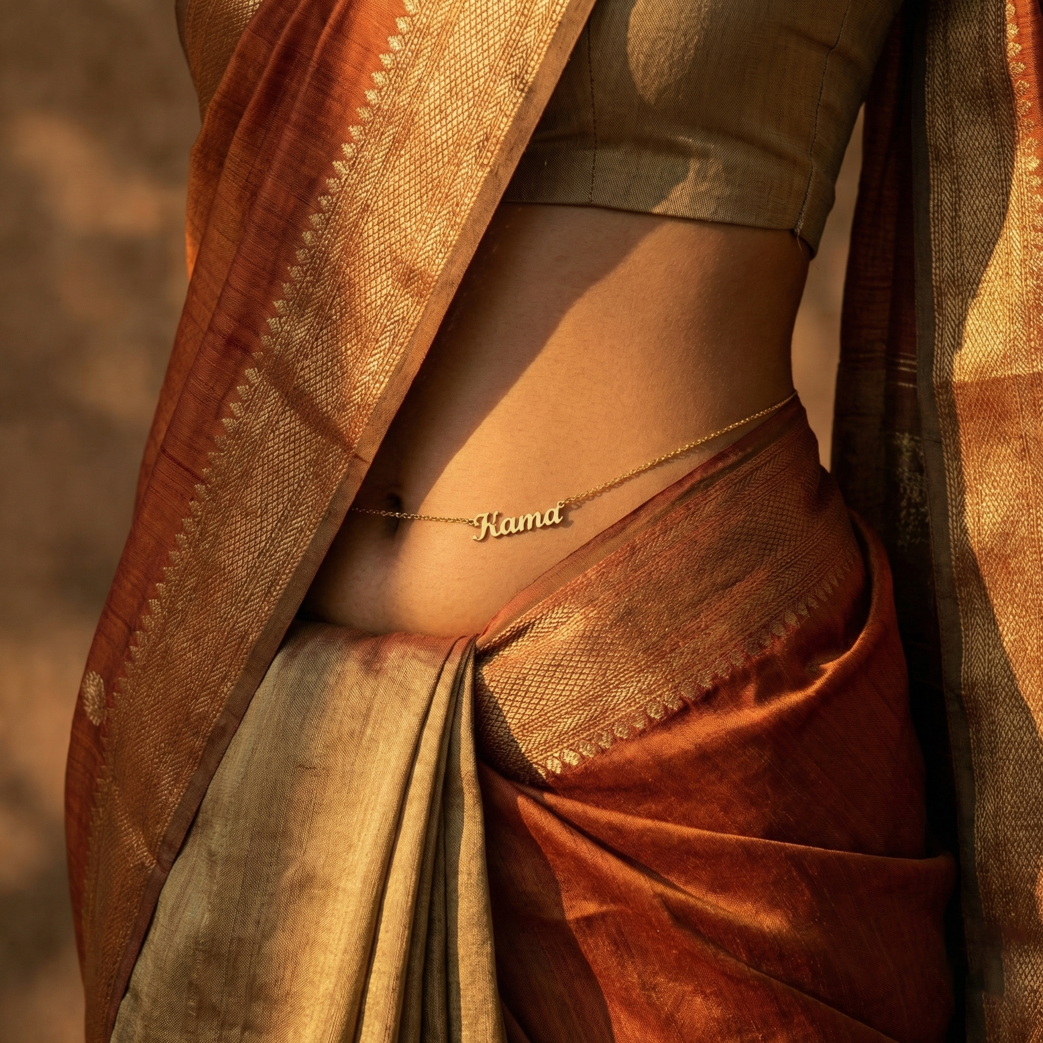 Personalised Gold Waist Chain with Name – 22K Gold Plated