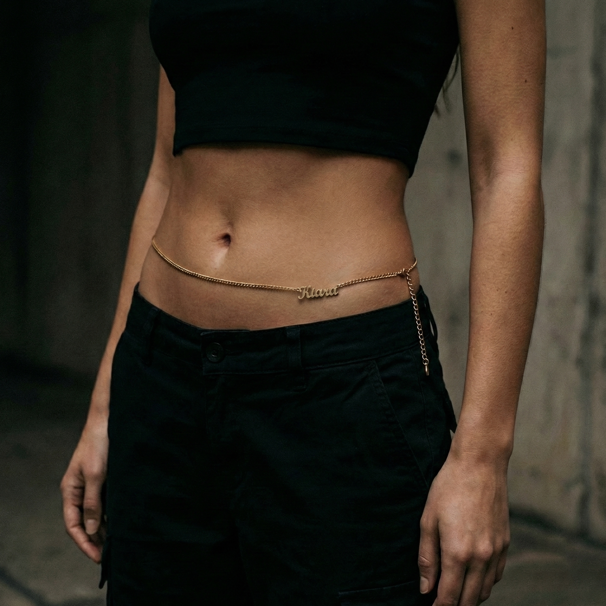 Personalised Gold Waist Chain with Name – 22K Gold Plated