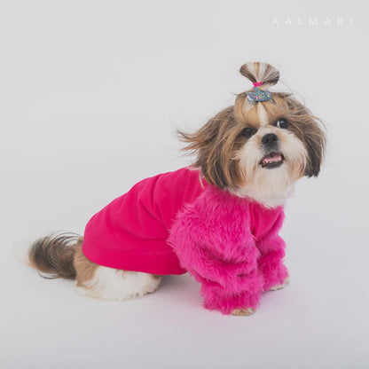 Pink furcoat T-shirt for pets